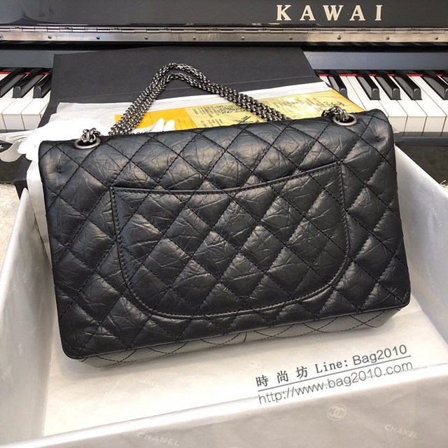 Chanel專櫃新款黑色女包香奈兒經典原版五金古銀鏈胎牛皮肩背包 djc4485
